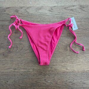 Pacsun Hot Pink MEDIUM Women's Textured Fabric String Bikini Swim Bottom NWT E